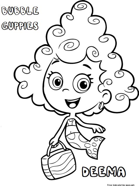 Printable deema bubble guppies coloring pages