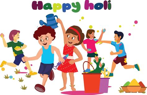 happy Holi with kids 6643273 Vector Art at Vecteezy