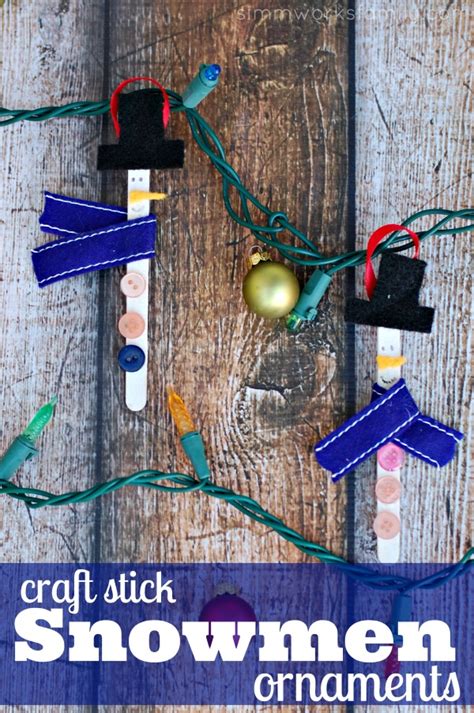 Craft Stick Snowman Ornament