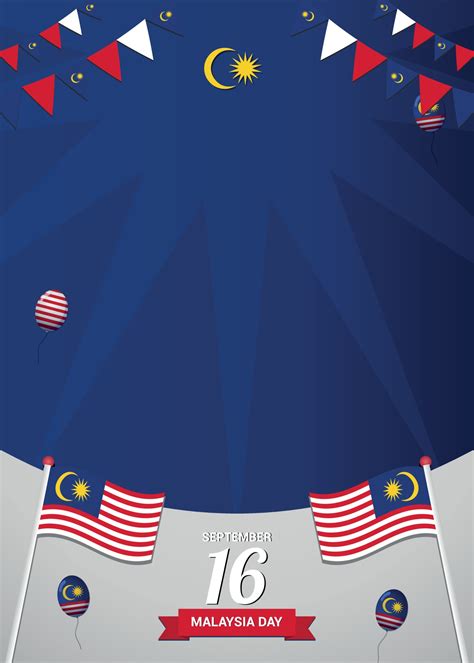 Malaysia Day Portrait Background with Malaysia Flag Decoration 3421138 ...