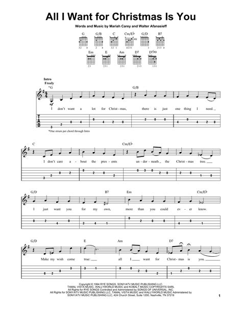 All I Want For Christmas Is You by Mariah Carey - Easy Guitar Tab - Guitar Instructor