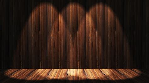 Free Photo | 3D grunge wooden interior with spotlights shining down