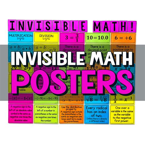 My Math Resources - Invisible Math Posters – Middle School Math Classroom Decor