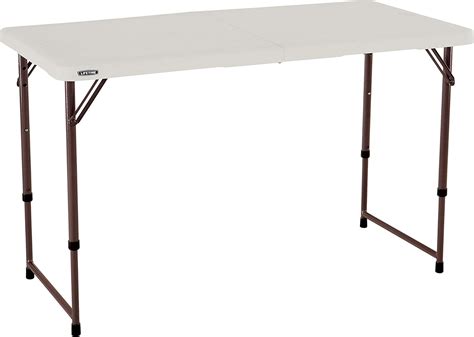 Lifetime 4432 4ft Adjustable Height Folding Table - Beige: Amazon.co.uk: Garden & Outdoors