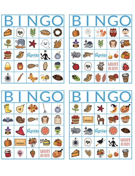 Printable Bingo Cards: Fun Fall Classroom Party Activity | SignUp.com