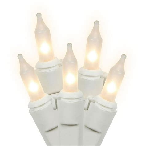 Set of 100 White Frosted Mini Christmas Lights - White Wire - Walmart.com - Walmart.com