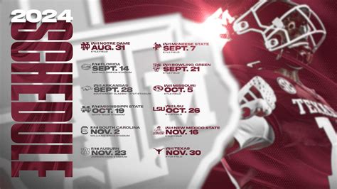 Texas A&m Football 2024 Football Schedule