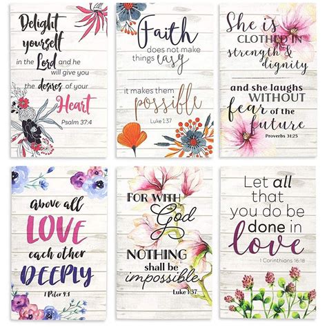 6 Count journals in 6 assorted floral design covers with verse quotes. Each notebook includes 40 ...