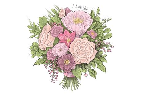 Wedding Bouquet clipart, flowers clipart, planner clipart