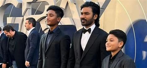 Dhanush Suits Up & Attends The Gray Man Premiere With Sons Yatra ...