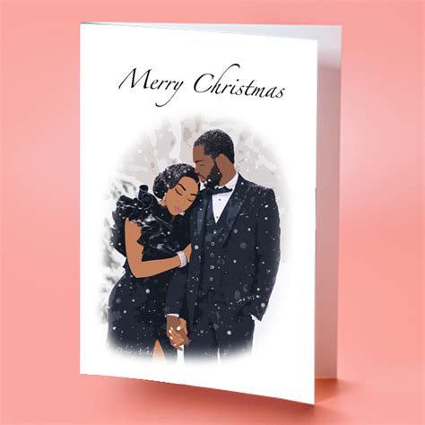 African American Couple Christmas Cards - Black and Beautiful Shop