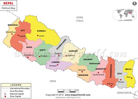 Political Map of Nepal | Nepal Zones Map