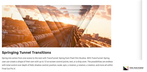 TransTunnel Spring Has Been Released by Pixel Film Studios for FCPX