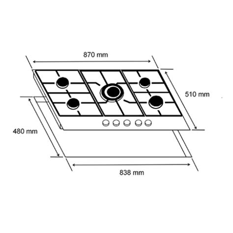 Alva 5 Burner Gas Hob on Glass GDH201 | Bargains