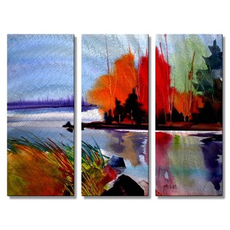 Shop Metal Wall Art Sculpture Landscape 'Autumn at the Lake' - Free Shipping Today - Overstock ...