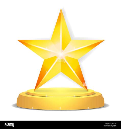 Gold Star Award. Shiny Vector Illustration. Modern Trophy, Challenge ...