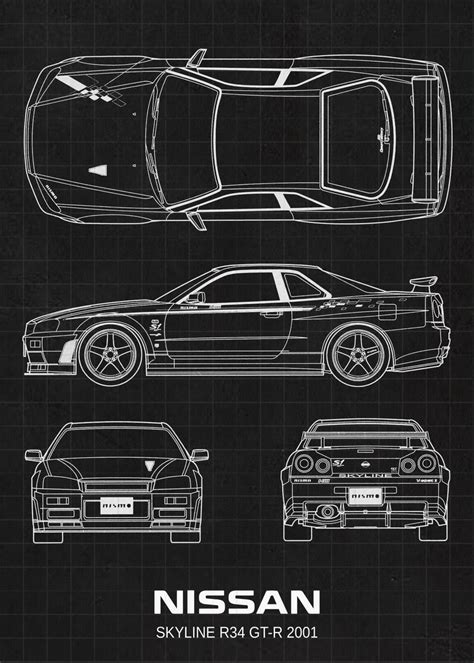 Nissan Skyline R34 GTR 20 Gloss Poster 17 X 24 Inches - Etsy