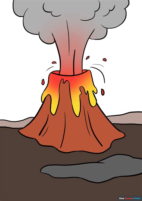 How to Draw a Volcano - Really Easy Drawing Tutorial