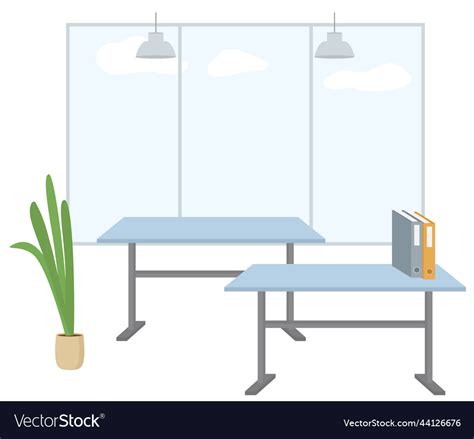 Empty office workplace interior design furniture Vector Image