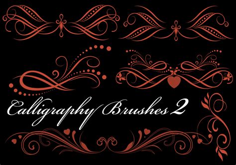 Free Hi Res Calligraphy Elements Photoshop Brushes