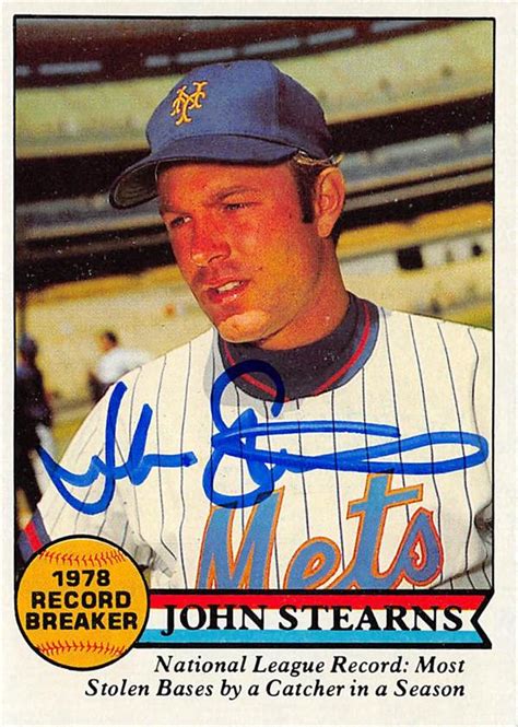 John Stearns autographed Baseball Card (New York Mets) 1979 Topps ...