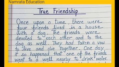 True Friendship story with moral in English writing/True Friends story writing - YouTube