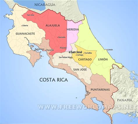 Costa Rica Political Map – Map VectorCampus Map