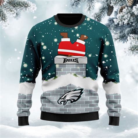 Personalized Philadelphia Eagles Football Santa Claus 3D Ugly Christmas ...