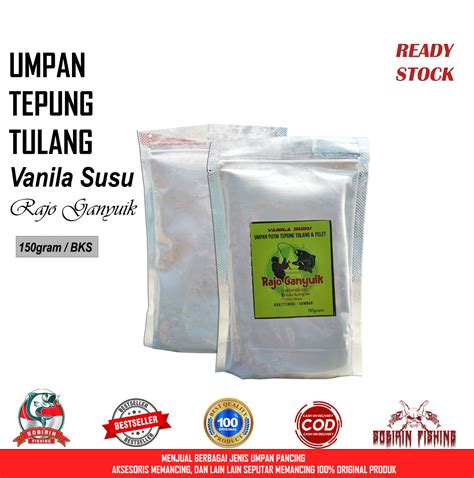 Umpan Putih Tepung Tulang label hijau Rajo Ganyuik - Umpan pancing ikan mas Tepung Tulang ...