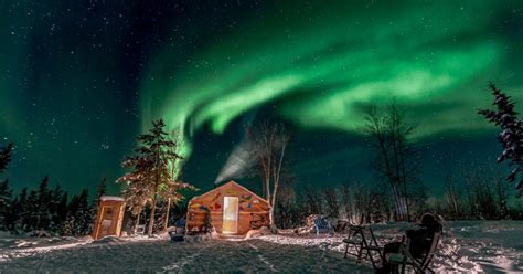 From Yellowknife: Aurora Borealis Tour with Cozy Cabin Base | GetYourGuide