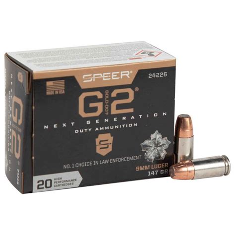 Speer Gold Dot 9mm Luger 147gr G2 Handgun Ammo - 20 Rounds | Sportsman's Warehouse