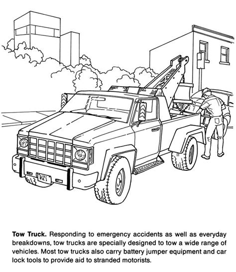 Welcome to Dover Publications | Truck coloring pages, Tow truck drawing, Firetruck coloring page