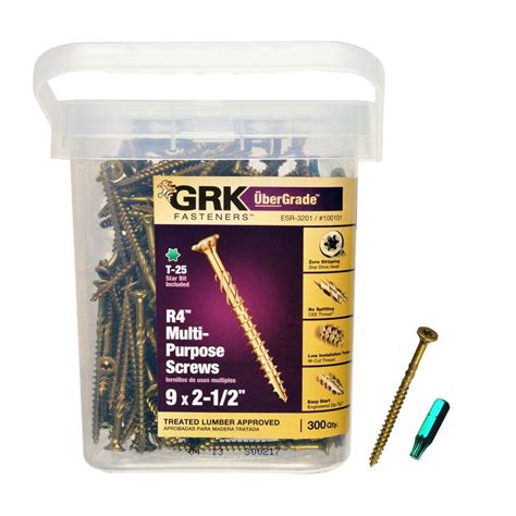 GRK Fasteners #9 x 2-1/2 in. Star Drive Bugle Head R4 Multi-Purpose ...