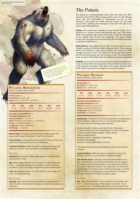 DnD 5e Homebrew — Arctic Monster Expansion...