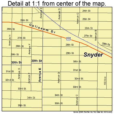 Snyder Texas Street Map 4868624