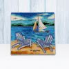 Beautiful Beach Chairs Tile Trivet | Coastal Decor - Seaside Glass Gallery