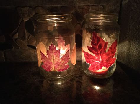 Fall Candle With Leaves