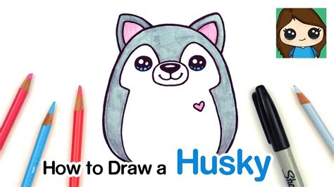 How to Draw a Husky Easy | Squishmallow