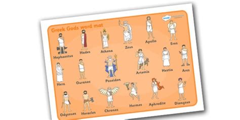 My Greek Gods Word Mat | Ancient Greece | KS2 | Twinkl