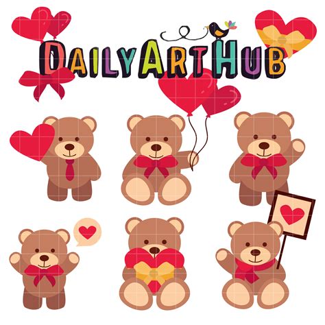 Teddy Bear Clip Art Set – Daily Art Hub – Free Clip Art Everyday