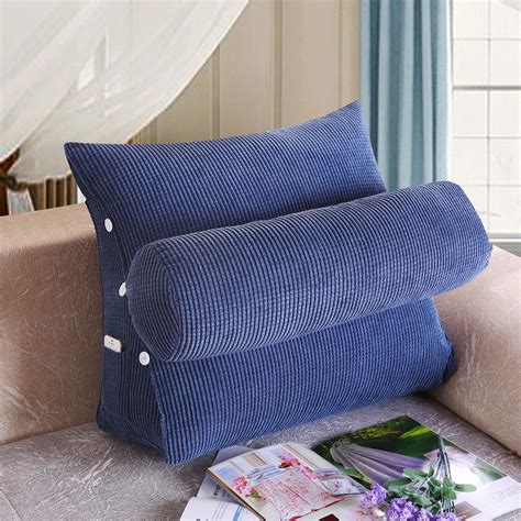 Wedge Shaped Reading & TV Pillow with Adjustable Neck Pillow,Triangle Pillow Back Support ...