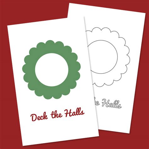 Deck the Hall Printable Wreath Activity Card