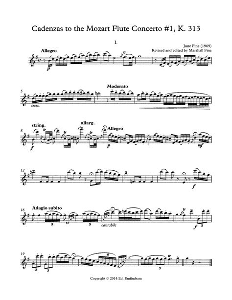 Flute Concerto in G major, K.313/285c (Mozart, Wolfgang Amadeus ...