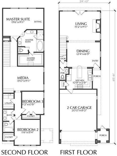 2 Bedroom Townhouse Floor Plans With Garage / Home plans with attached garages may have a door ...