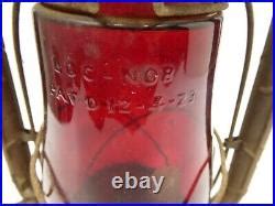 Red Glass Dietz Monarch Tubular Barn Lantern Lamp Vintage Used Parts Old | Vintage Lamp Parts