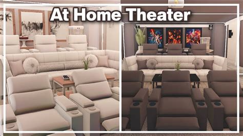 Home Movie Theater *2 COLOR SCHEMES* - Bloxburg Speedbuild - YouTube