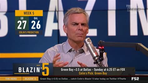 Colin Cowherd Blazing Five NFL 2019 Week 5 Picks On Fox Sports