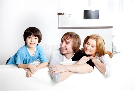 Happy Family in the Interior Stock Photo - Image of happiness, relaxed ...