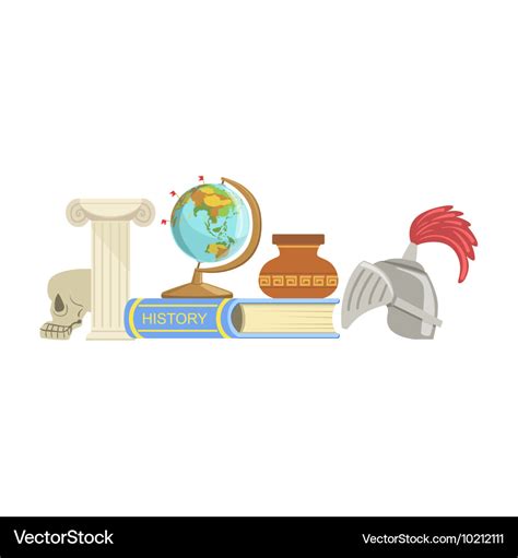 History class set of objects Royalty Free Vector Image