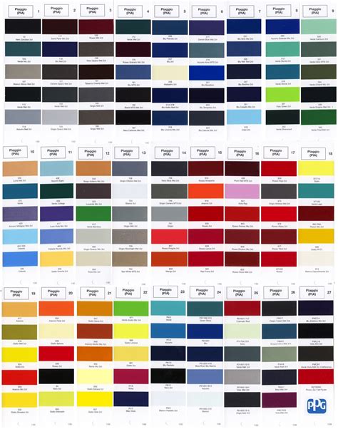 Vespa Color Chart